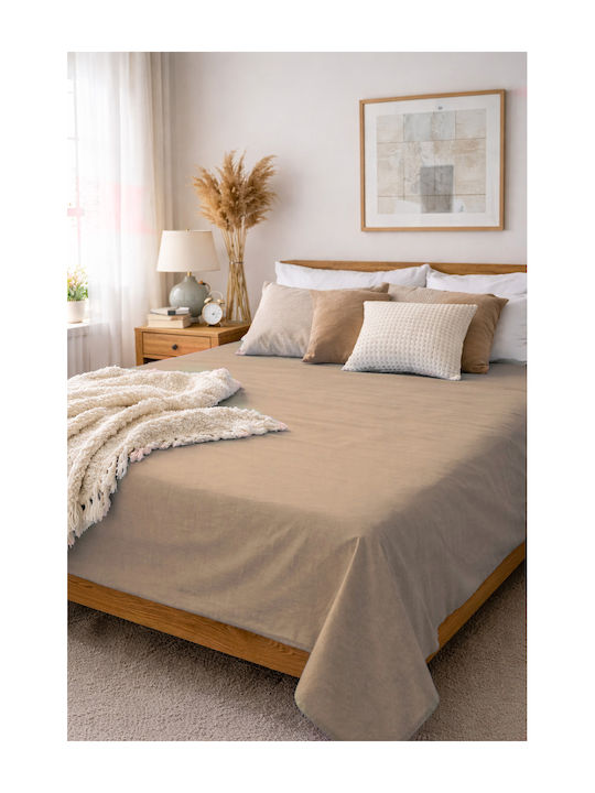 Fan Europe Σεντόνι Υπέρδιπλο 220x240εκ. Dark Beige