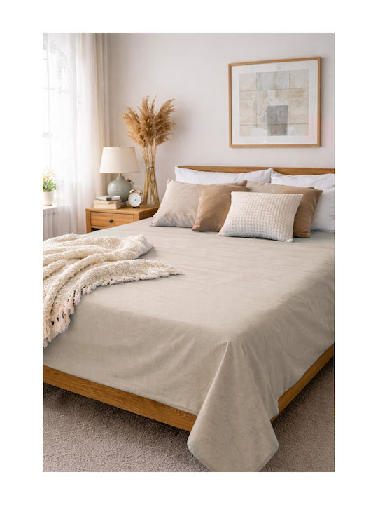 Fan Europe Super-Double Bed Sheet 220x240cm Light Beige