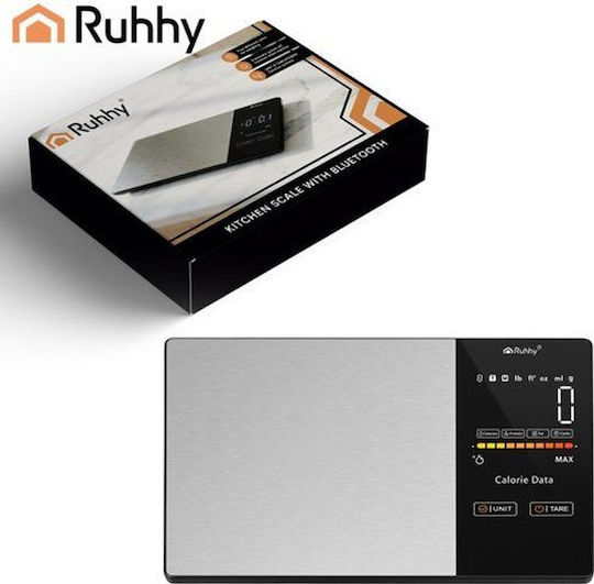 Ruhhy Digitale Küchenwaage mit Eimer bis 5kg Grau