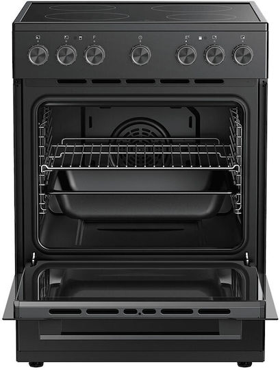 Midea Herd 70l mit Keramik Kochfeld P60cm Schwarz