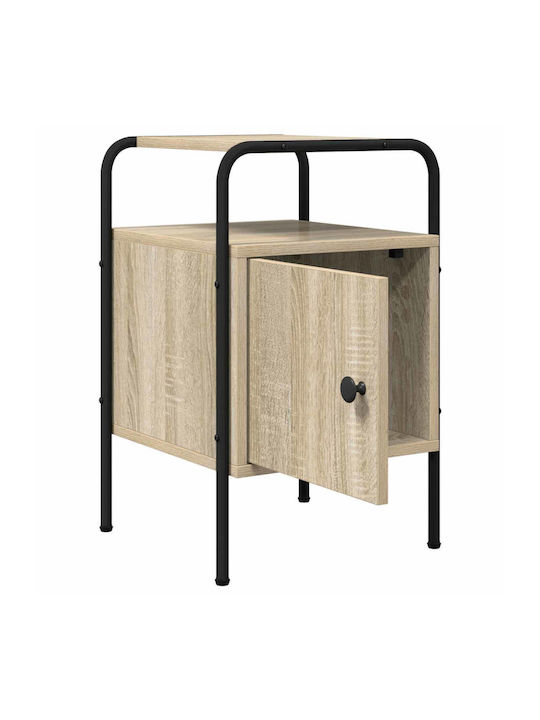 Nachttisch Holz mit Metallfüßen Beige 35x36.5x56cm