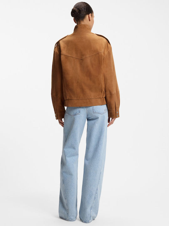 Γυναικείο Suede Biker Jacket Copper