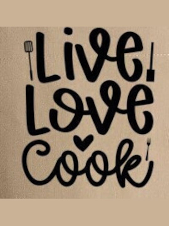 Pop Culture Live Love Cook Ποδιά Κουζίνας Καφέ 75x90cm P063272135F1