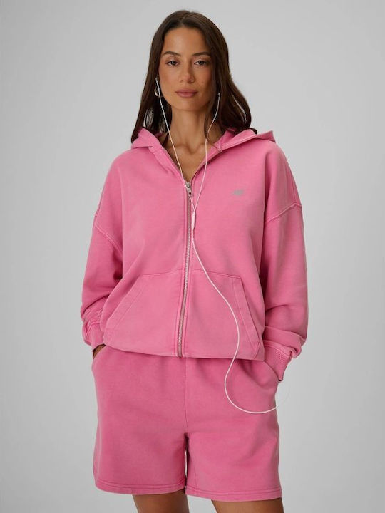 Lange Sweatshirts & Hoodies für Damen mit Kapuze Rosa