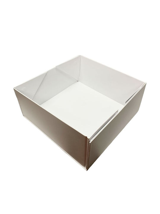Хартия Кутия За Съхранение С Капак Бяла 25x25x11см