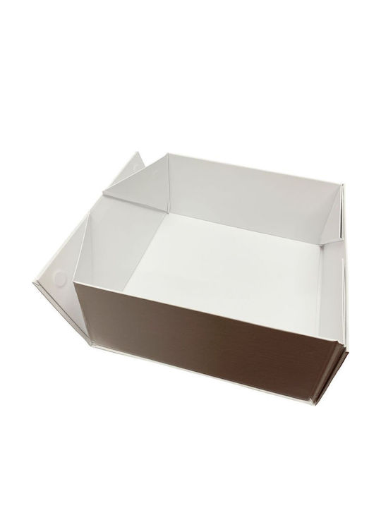 Хартия Кутия За Съхранение С Капак Бяла 25x25x11см