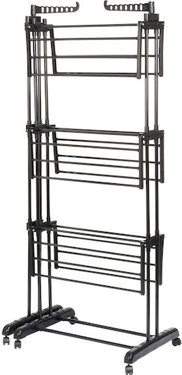 Vilde Folding Floor Metallic Clothes Drying Rack with Wheels with Hanging Length 17.8m