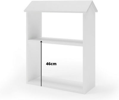 Bibliotecă de Pardoseală Din Lemn Albă 65x27x85.5cm