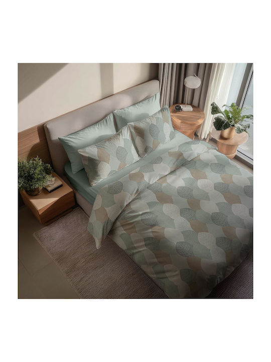 Duvet Cover Set 200x215cm Double With 2 Pillowcases & 1 Bed Sheet 4-Piece Forest