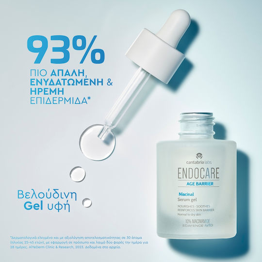 Cantabria Labs Endocare Age Barrier Niacinal Serum Gel 30ml High Performance Serum-Gel with 10% Niacinamide and Hyaluronic Acid