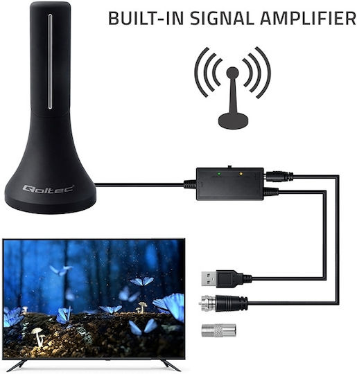 Qoltec Qoltec Indoor TV Antenna (Does Not Require Power) Transparent