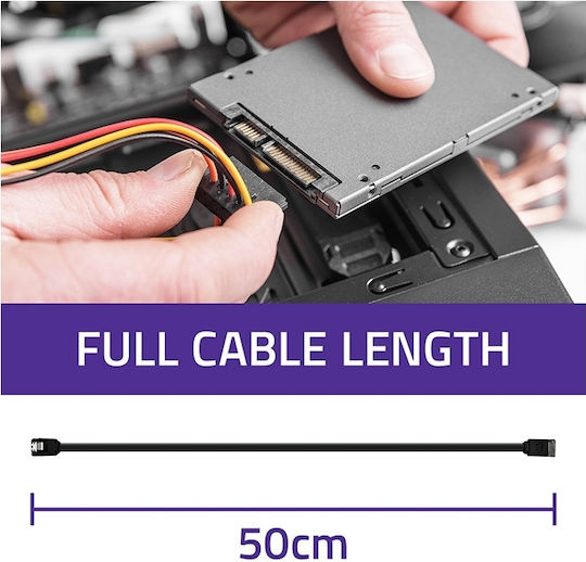 Qoltec 50 см Черен 50582