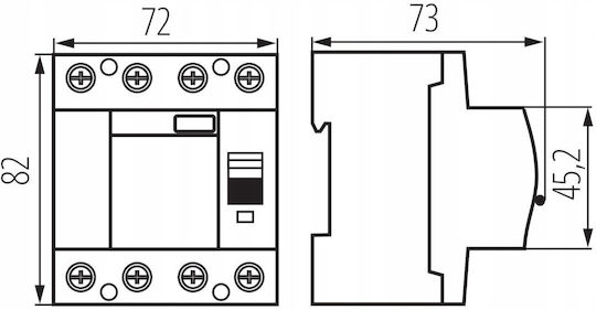 Kanlux Four-Pole Rail Switch 25A