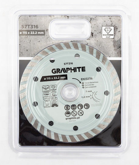 Graphite Turbo Cutting Disc for Construction Materials 115mm