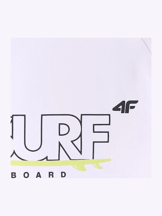4F UPF 50+ Мъжка Дълъг Ръкав Слънцезащитна Блуза Бяла