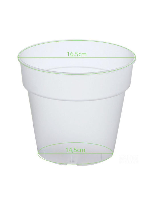 Prosperplast Kunststoff Blumentopf Transparent 16x14,5cm