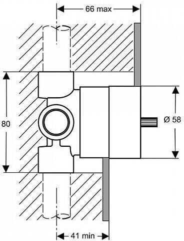 Eingebauter Wasserhahnmechanismus für Dusche 2 Ausgänge Ideal Standard Ceraplan A2393nu