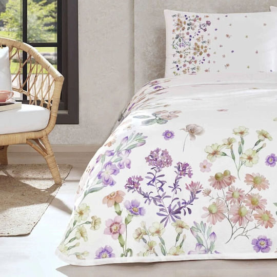 Tac Set Paturi & Cuverturi Pat Dublu Violet 200x230cm 4 Bucăți