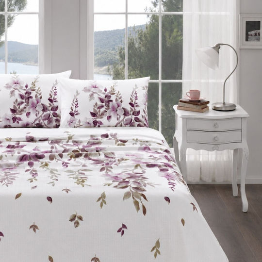 Tac Set Paturi & Cuverturi Pat Dublu Violet 200x230cm 4 Bucăți