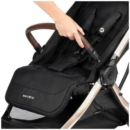 Maxi-Cosi Eva 3 Essential Καρότσι Μωρού Kατάλληλο για Nεογέννητο Black Champagne 8.2kg