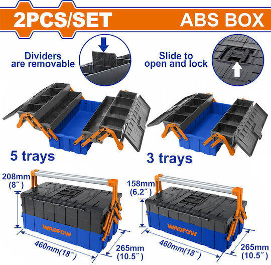 Wadfow Plastic Tool Case 2pcs