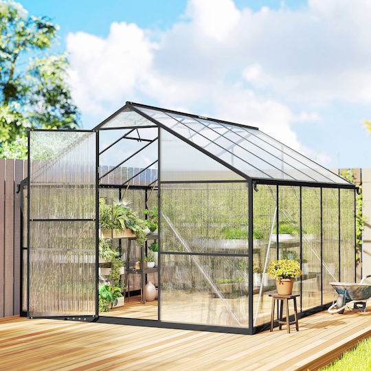 Outsunny 84H-667V01BK Seră cu Cadru din Aluminiu 34x2.47x25m