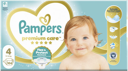 Pampers Tape Diapers Premium Care No. 4 for 9-14kg 104pcs