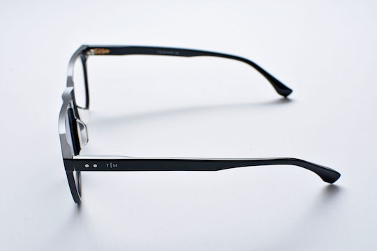 Tailor Made 15137 C1 Men's Square Black Plastic Prescription Eyeglass Frames