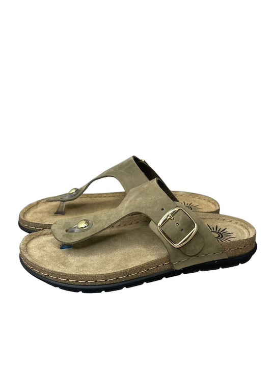Sienna Sandale Casual Damă Anatomici De Piele Kaki