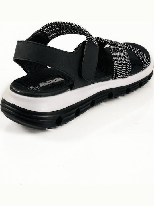 Damen Flache Sandalen Schwarz