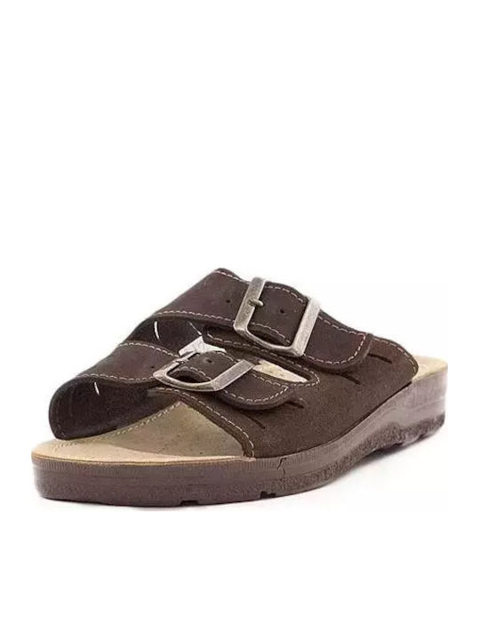 Leder Herrensandalen in Braun Farbe