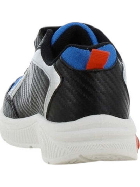 Παιδικά Sneakers Ανατομικά με Σκρατς & Φωτάκια Μαύρα