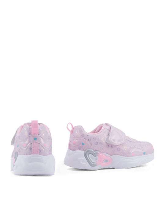 Παιδικά Sneakers Ανατομικά με Φωτάκια Ροζ