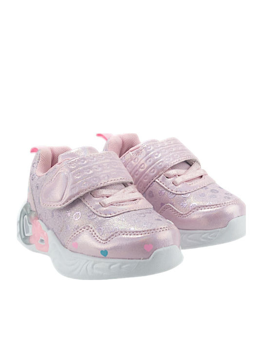 Παιδικά Sneakers Ανατομικά με Φωτάκια Ροζ