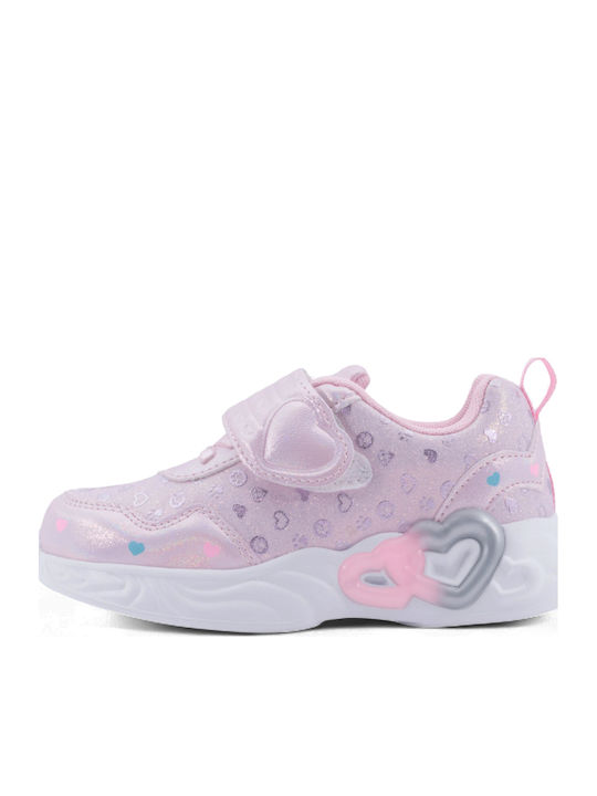 Παιδικά Sneakers Ανατομικά με Φωτάκια Ροζ