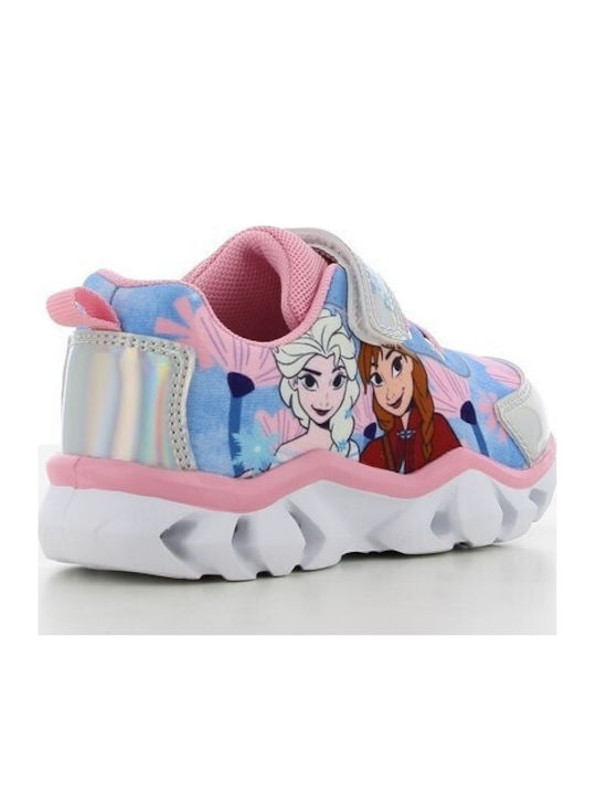 Kids Sneakers with Hoop & Loop Closure and Blue Lights