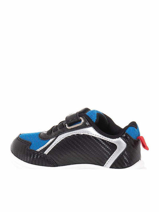 Παιδικά Sneakers Ανατομικά με Σκρατς & Φωτάκια Μαύρα