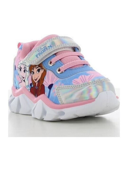 Kids Sneakers with Hoop & Loop Closure and Blue Lights
