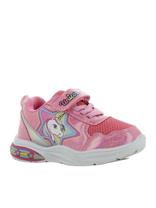 Unicorn Παιδικά Sneakers με Φωτάκια Φούξια