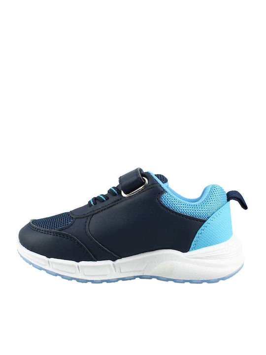 Kids Sneakers with Hoop & Loop Closure & Lights Blue