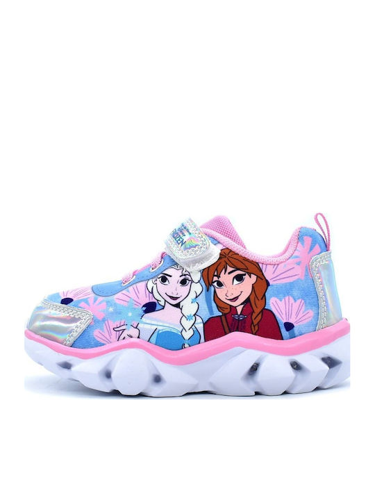 Kids Sneakers with Hoop & Loop Closure and Blue Lights
