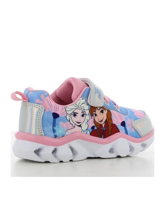 Kids Sneakers with Hoop & Loop Closure and Blue Lights