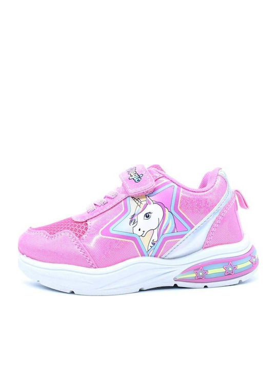 Unicorn Παιδικά Sneakers με Φωτάκια Φούξια