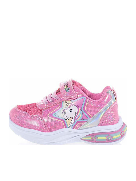 Unicorn Παιδικά Sneakers με Φωτάκια Φούξια
