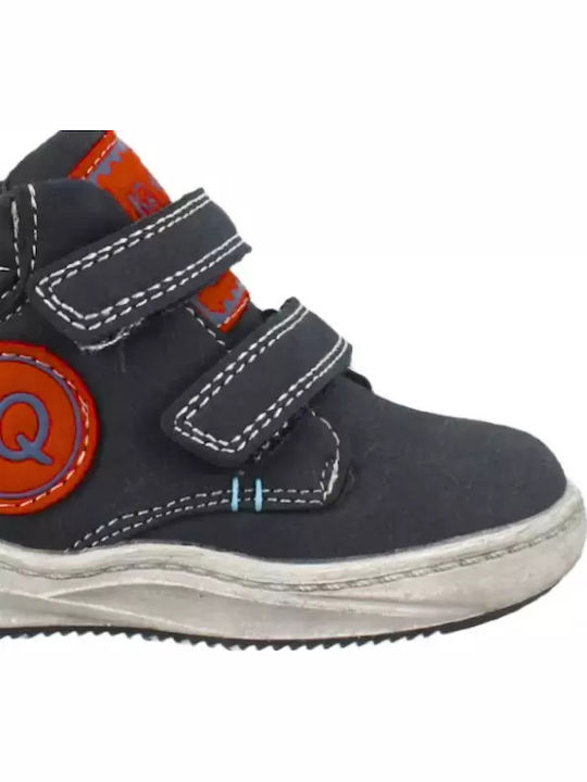 Andy Παιδικά Sneakers High Ανατομικά με Σκρατς Navy Μπλε
