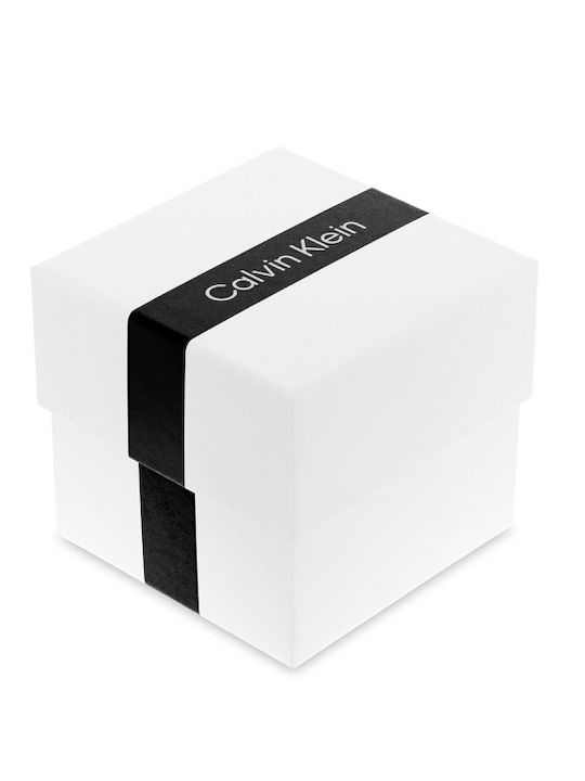 Calvin Klein Twisted Bezel Womens Watch 24mm Battery with Silver Metal Bracelet