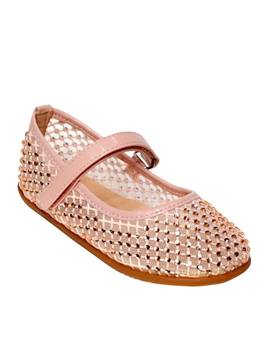 Kids Anatomic Ballerinas With Hoop & Loop Closure Pink