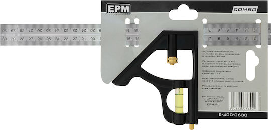 EPM Carpenters Angle Ruler Steel Length 30cm
