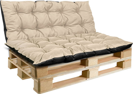 AIO Factory Αδιάβροχο Μαξιλάρι Καναπέ Κήπου με Πλάτη Beige 120x120εκ.