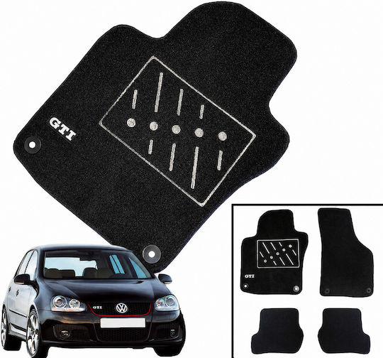 Carner Σετ Μπροστινά και Πίσω Πατάκια 4τμχ για Volkswagen Golf Μαύρα